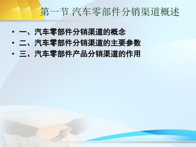汽车零部件产品-渠道策略课件